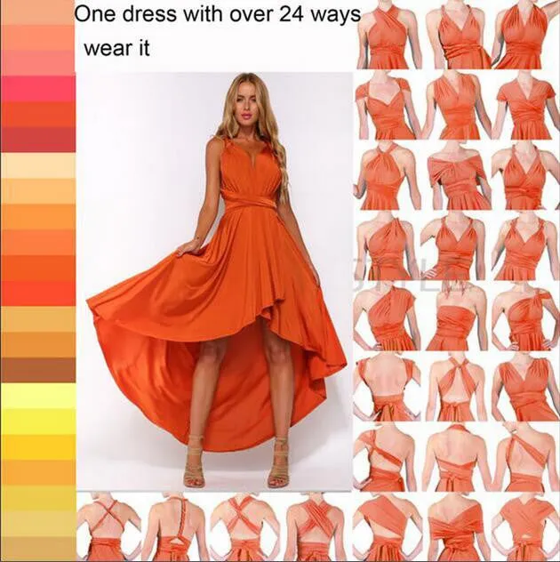 11 color summer women maxi dress red bandage long dress Multiway Bridesmaids Convertible Dress