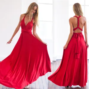 11 color summer women maxi dress red bandage long dress Multiway Bridesmaids Convertible Dress