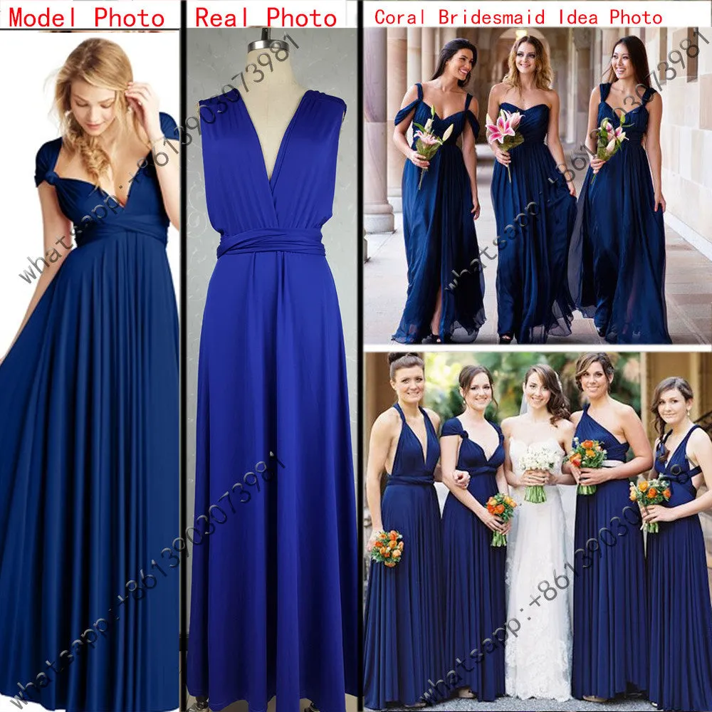11 color summer women maxi dress red bandage long dress Multiway Bridesmaids Convertible Dress