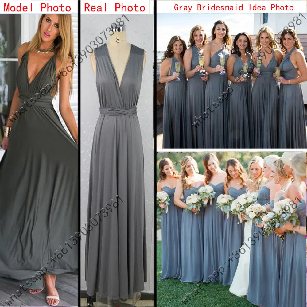 11 color summer women maxi dress red bandage long dress Multiway Bridesmaids Convertible Dress