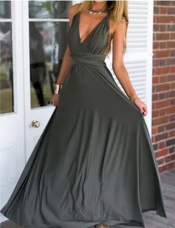 11 color summer women maxi dress red bandage long dress Multiway Bridesmaids Convertible Dress