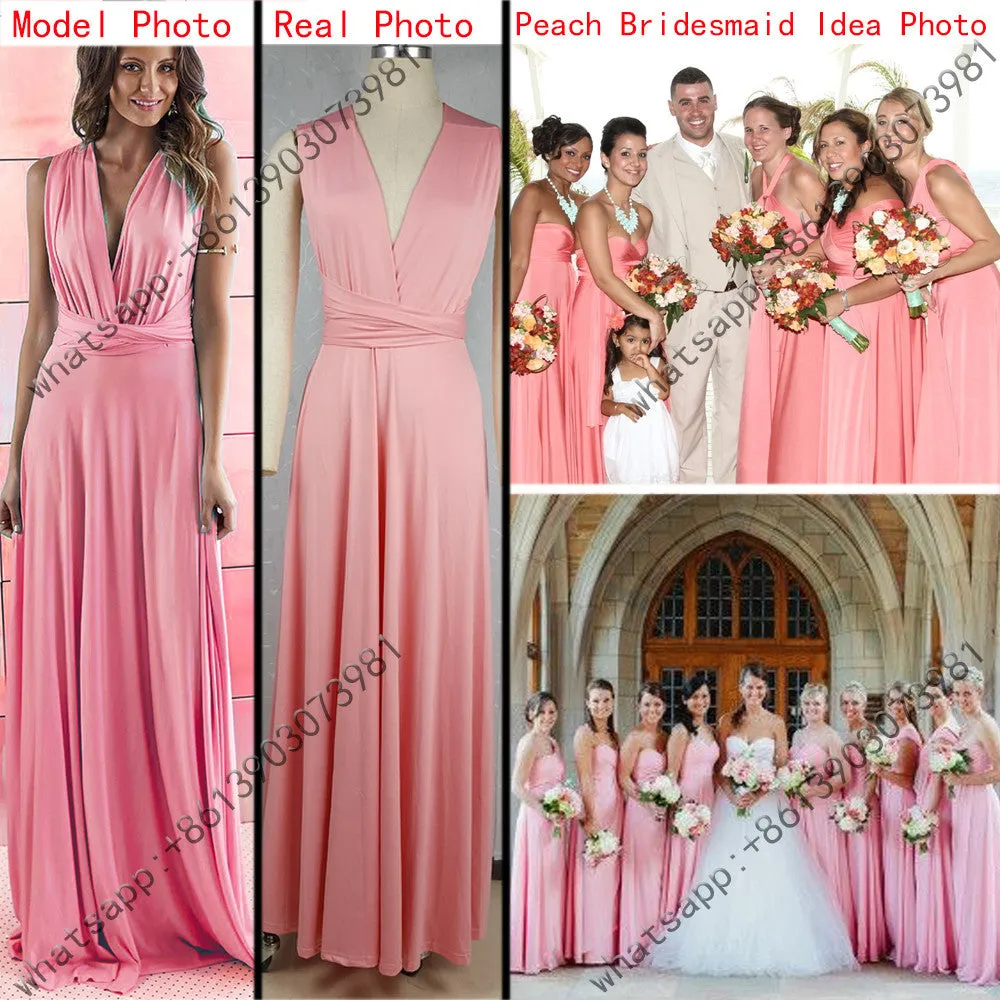 11 color summer women maxi dress red bandage long dress Multiway Bridesmaids Convertible Dress
