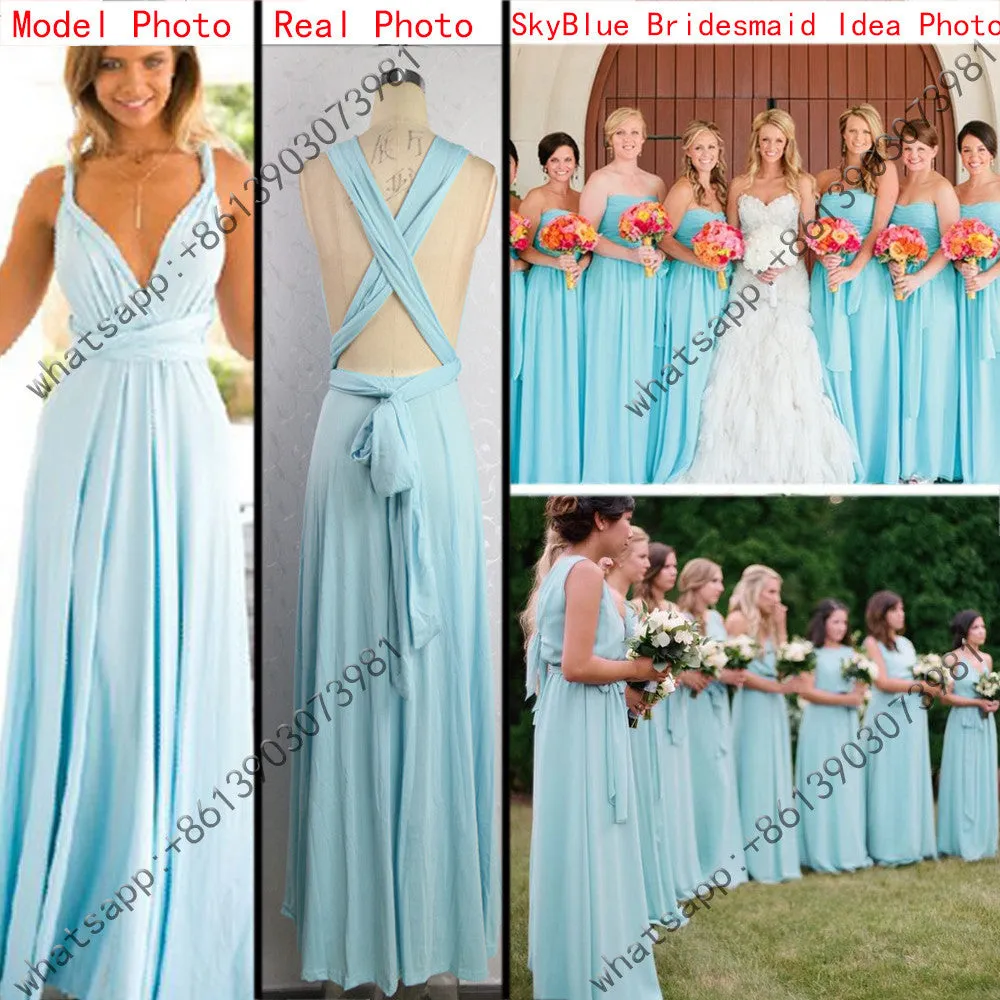 11 color summer women maxi dress red bandage long dress Multiway Bridesmaids Convertible Dress