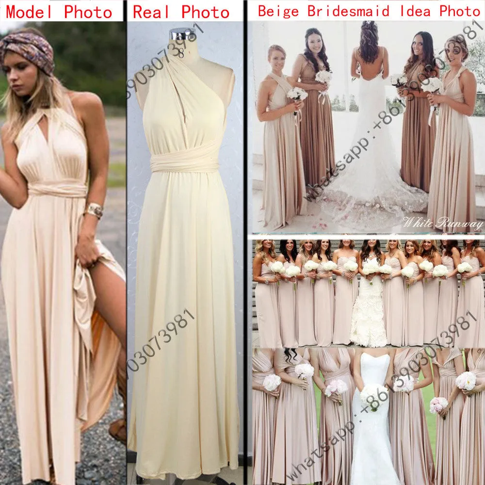 11 color summer women maxi dress red bandage long dress Multiway Bridesmaids Convertible Dress