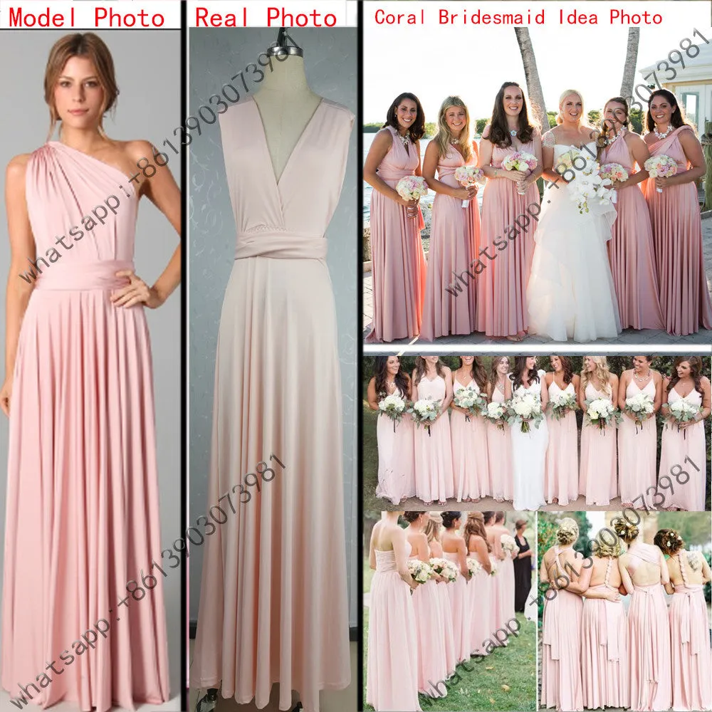 11 color summer women maxi dress red bandage long dress Multiway Bridesmaids Convertible Dress
