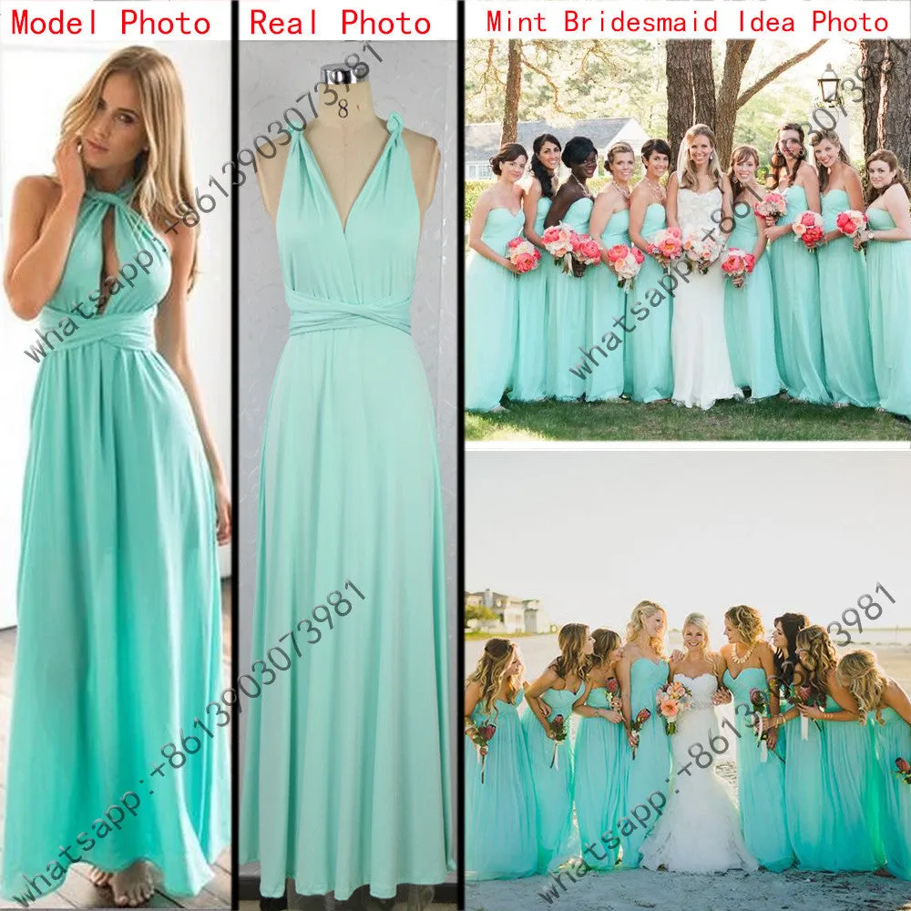 11 color summer women maxi dress red bandage long dress Multiway Bridesmaids Convertible Dress