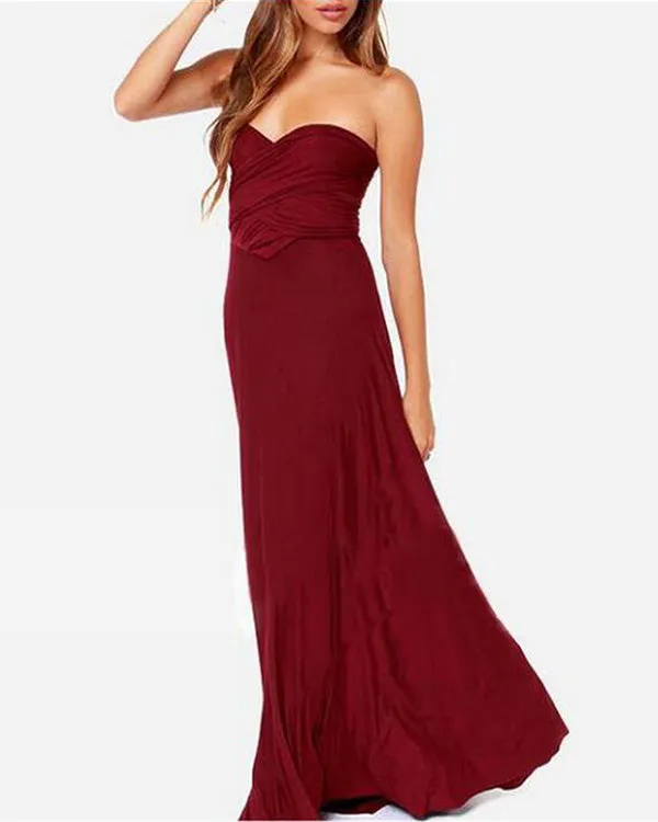 2020 Popular Multi-Wear Bridesmaid Dresses Maxi Convertible Dress