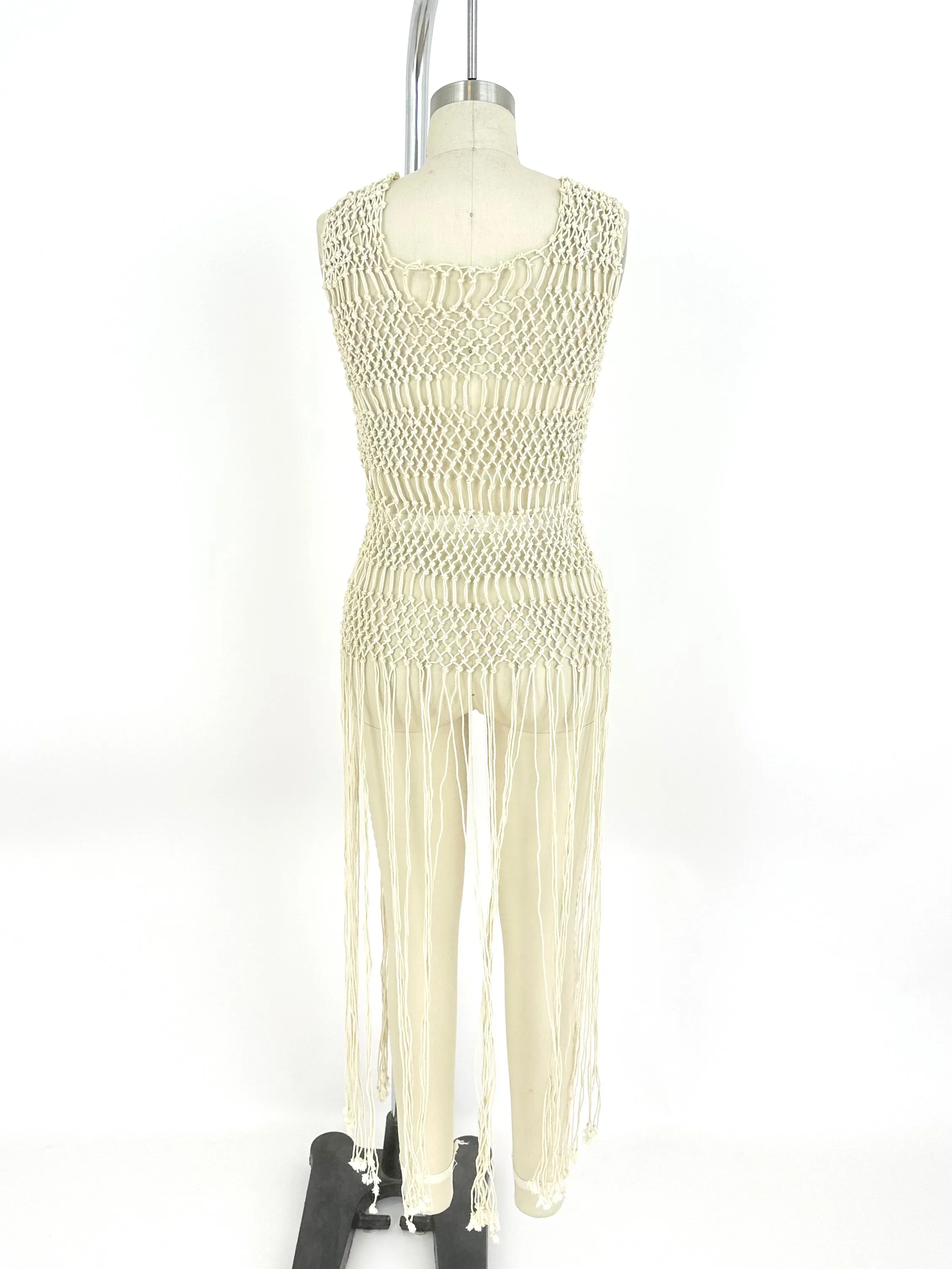 70s Crochet Fringe Vest