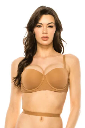 78168 12 Piece Low Back Strap Converter, Push-Up Cups, Adjustable, Multi-Way Convertible Straps Demi Bra B/C Cup