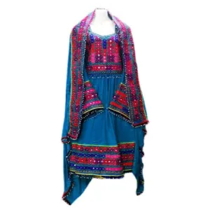 Afghan Bridal Dress Frock In Teal Color