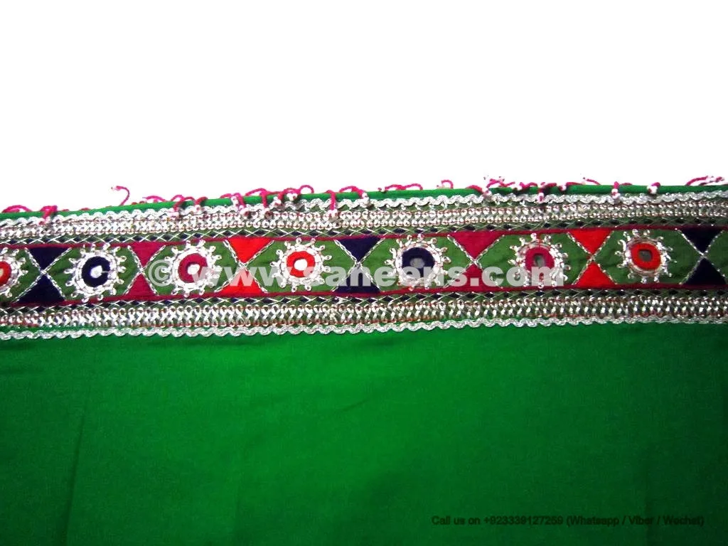 Afghan Bridle Black Dress & Green Dupatta