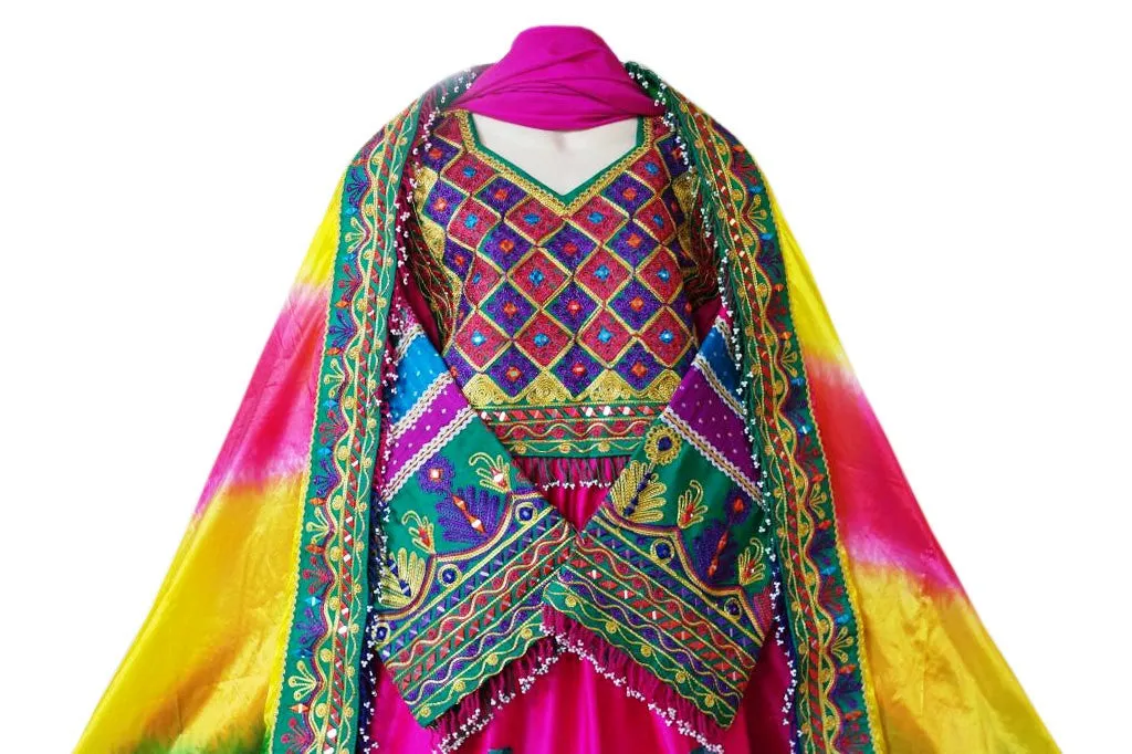 Afghan Bridle Pink Dress