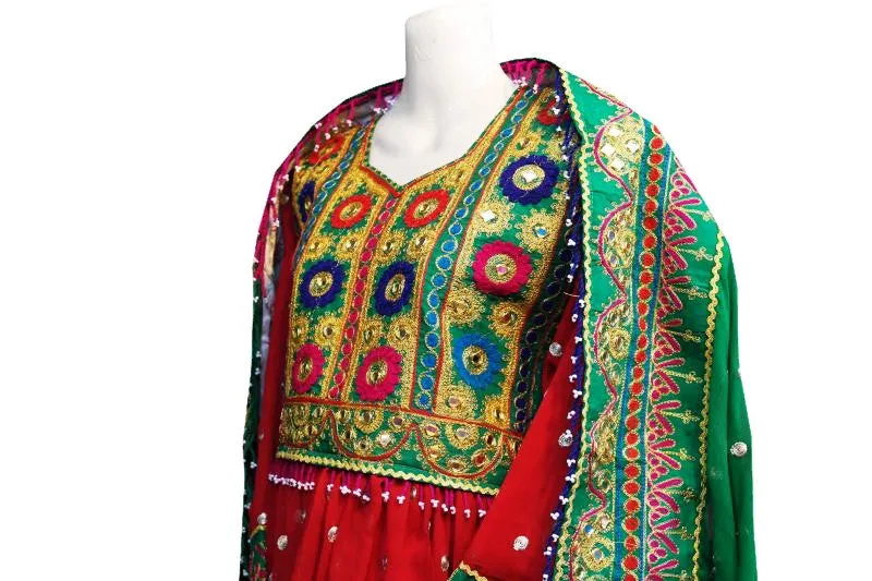 Afghan Red Color Dress