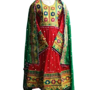 Afghan Red Color Dress