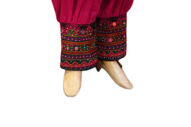 Afghani Bridal Black Dress With Pink Dupatta