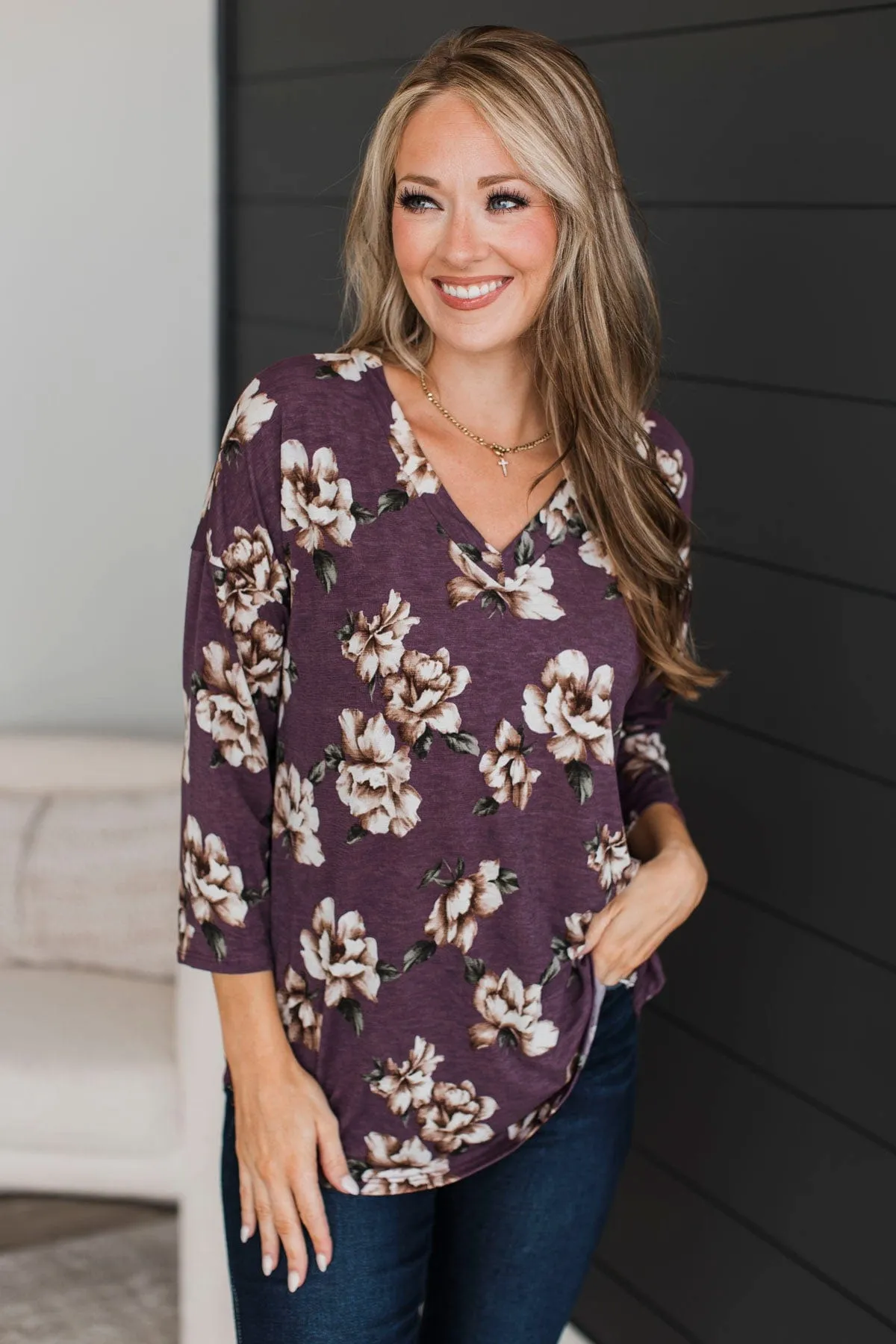 All That Remains Floral Top- Maroon