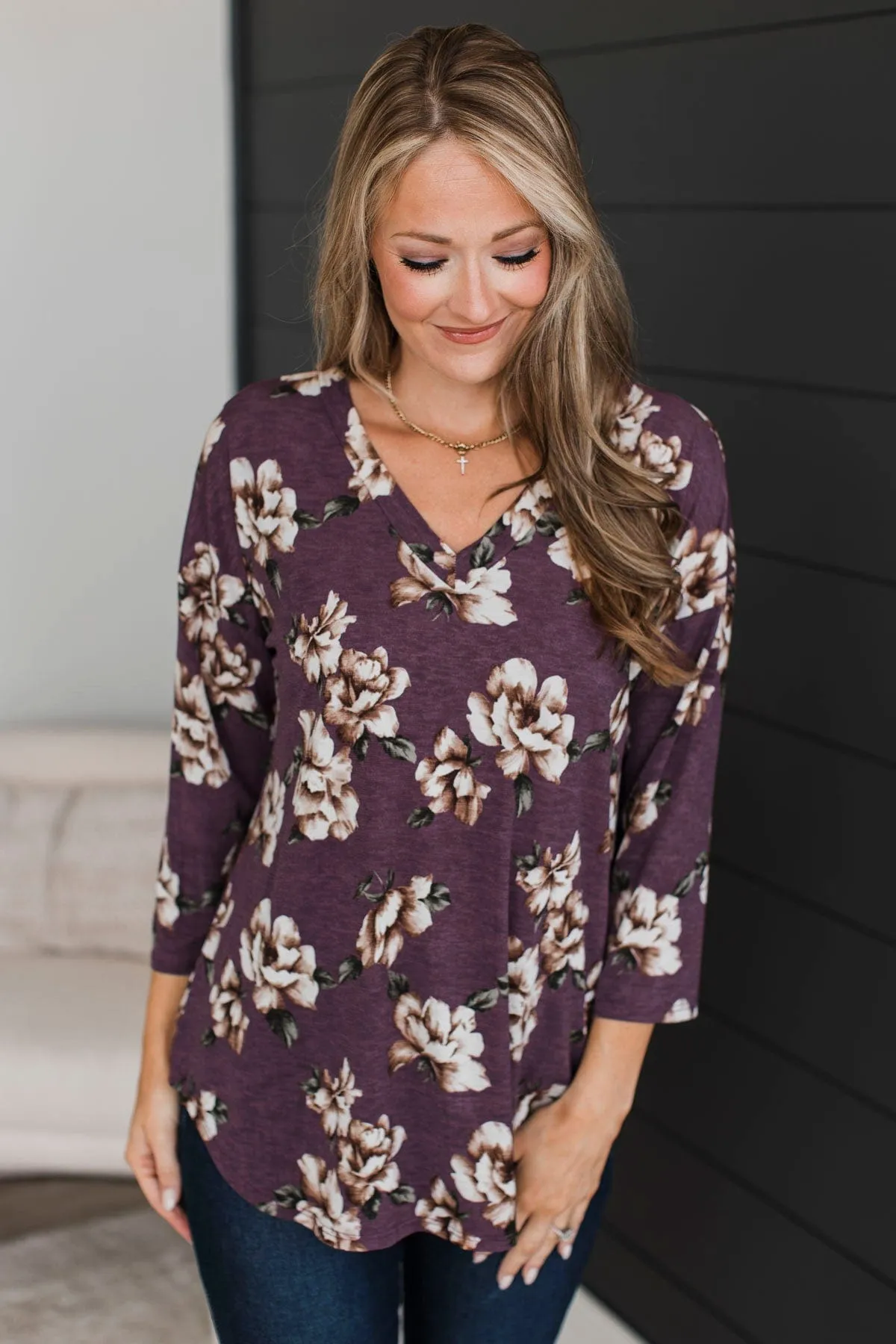 All That Remains Floral Top- Maroon