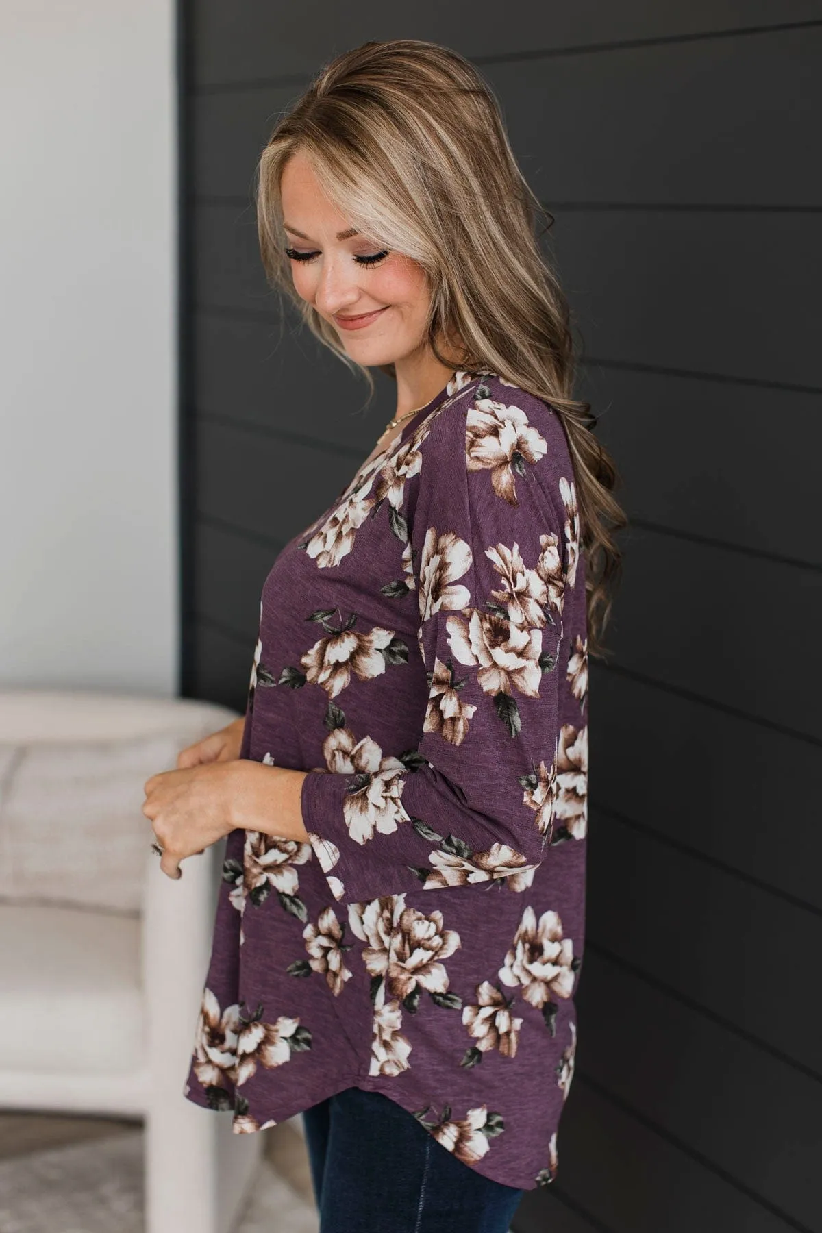 All That Remains Floral Top- Maroon