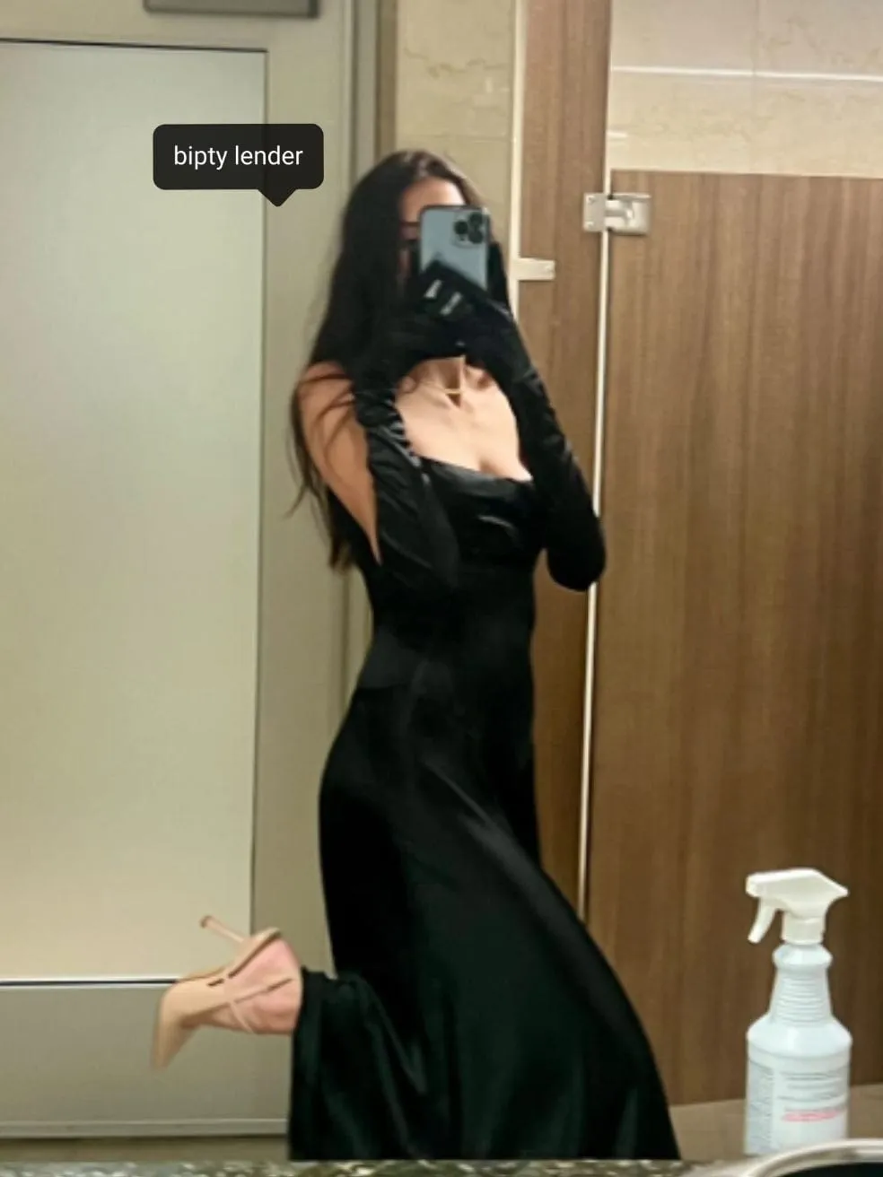 Anabella Black Lace Up Midi Dress