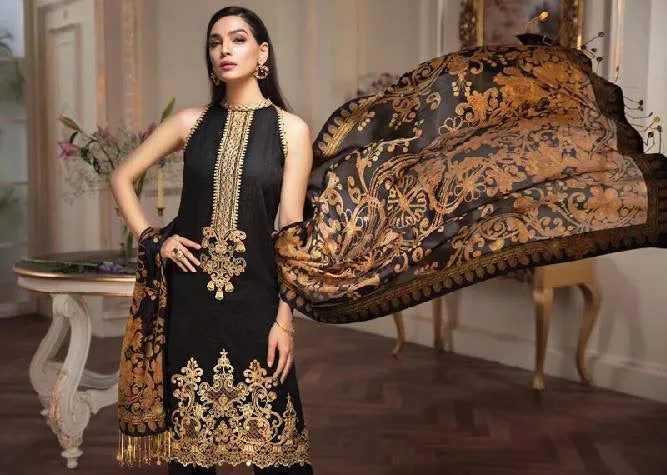 Anaya Lawn Dress In Black Color Model#L 1771