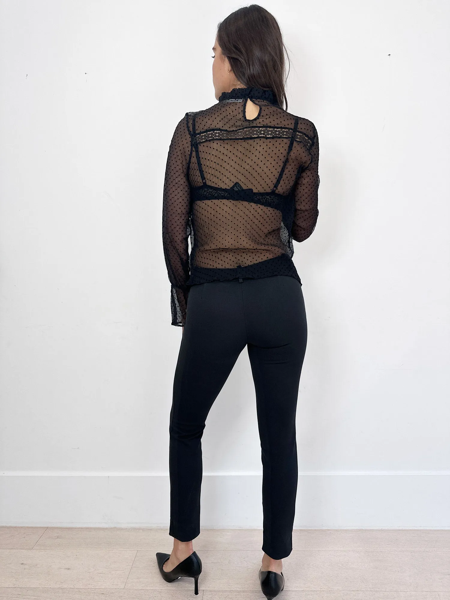 Anine Bing Dotted Silk Blouse
