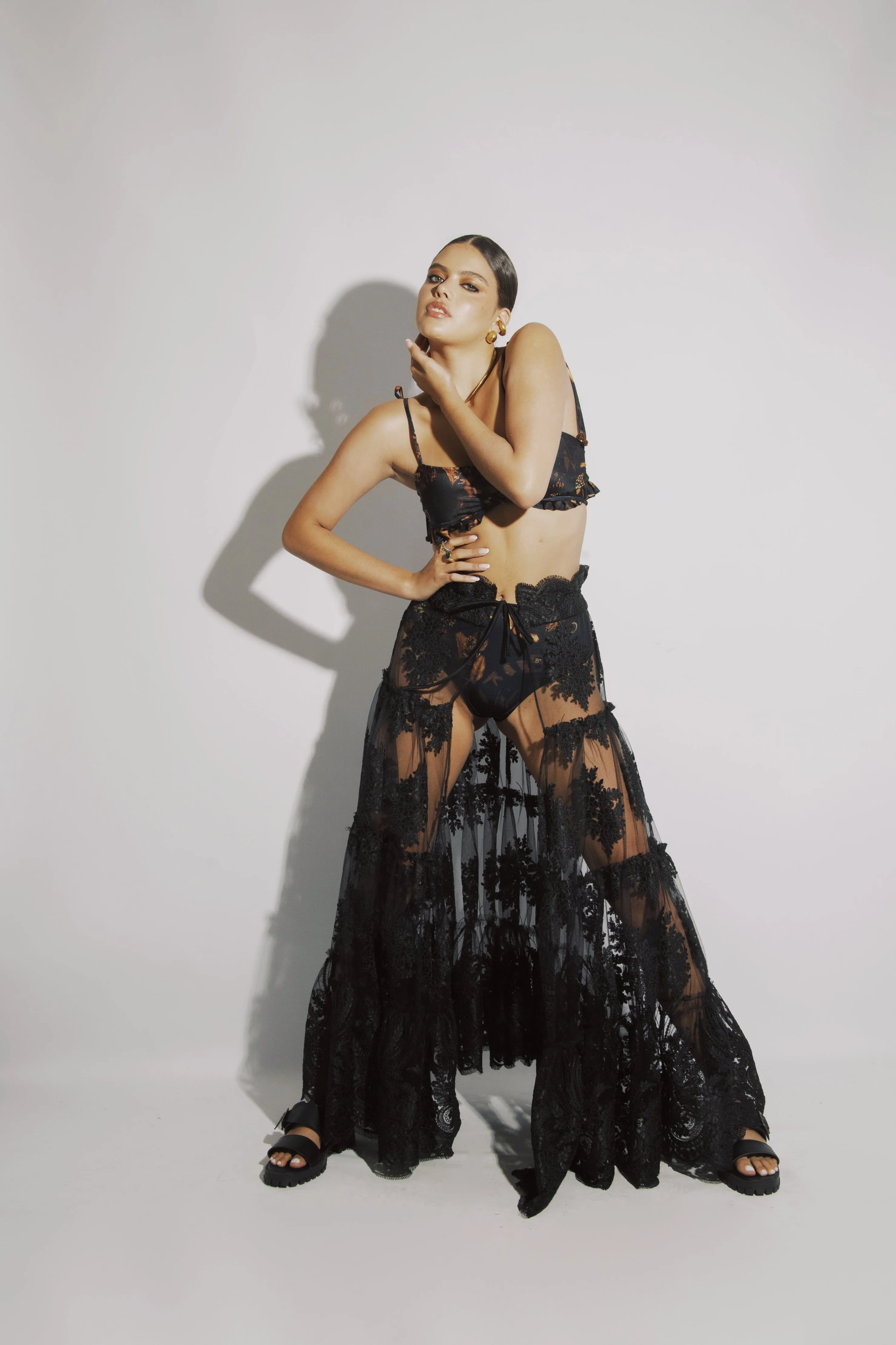 Antigua Macarena Open Skirt Black Lace