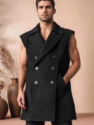 Anvil Edge Suede Leather Motorcycle Vest for Men