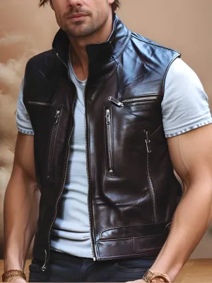 Asherline Genuine Leather Vest for Men