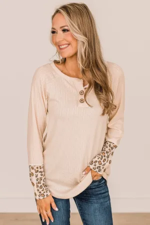 At My Happiest Button Knit Top- Cream