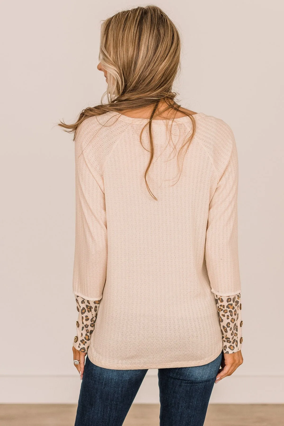 At My Happiest Button Knit Top- Cream