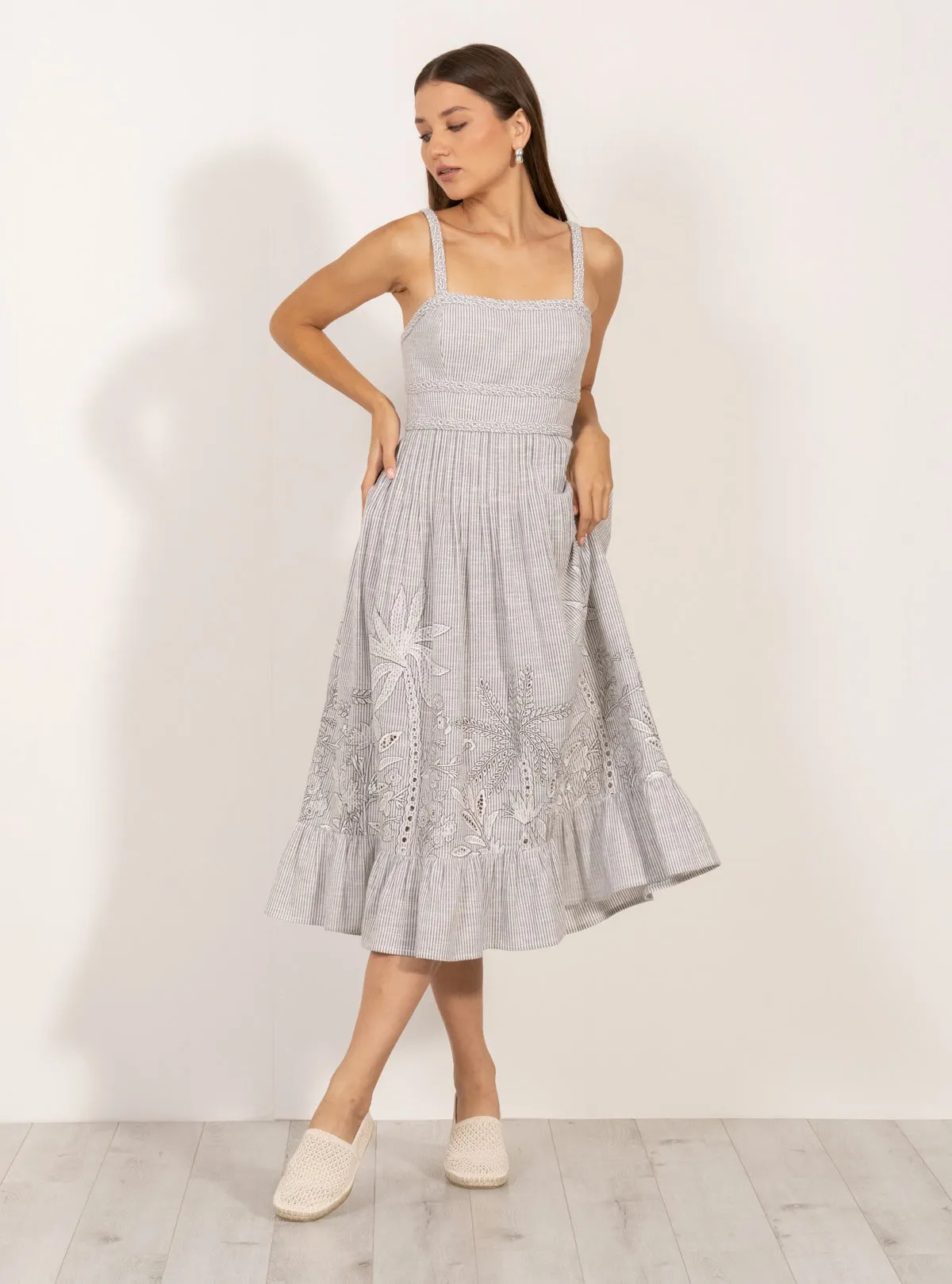 Athea gray braided dress
