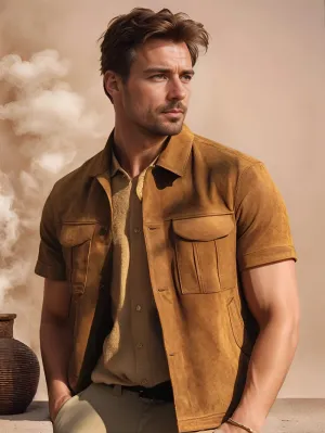 Auraluxe Suede Leather Motorcycle Vest for Men
