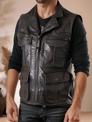 Azurebound Genuine Leather Vest for Men