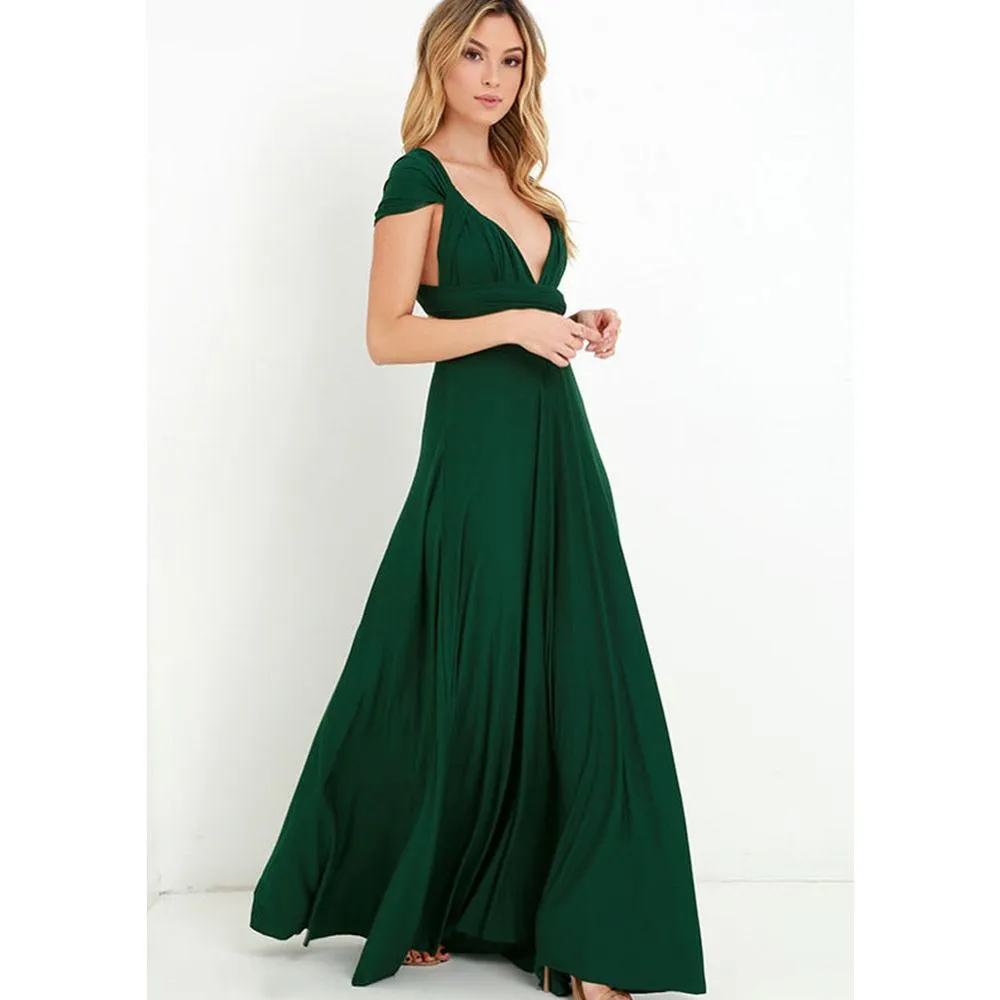 BerryBetty - Sexy Women Maxi Dress Red infinity Long Dress Multiway Bridesmaids Convertible Wrap Party Dresses Robe Longue Femme Plus Size