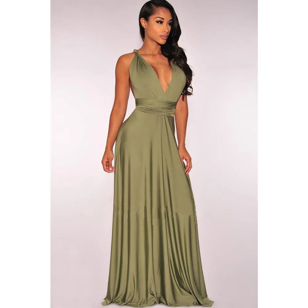 BerryBetty - Sexy Women Maxi Dress Red infinity Long Dress Multiway Bridesmaids Convertible Wrap Party Dresses Robe Longue Femme Plus Size