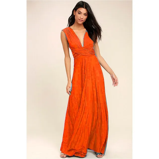 BerryBetty - Sexy Women Maxi Dress Red infinity Long Dress Multiway Bridesmaids Convertible Wrap Party Dresses Robe Longue Femme Plus Size