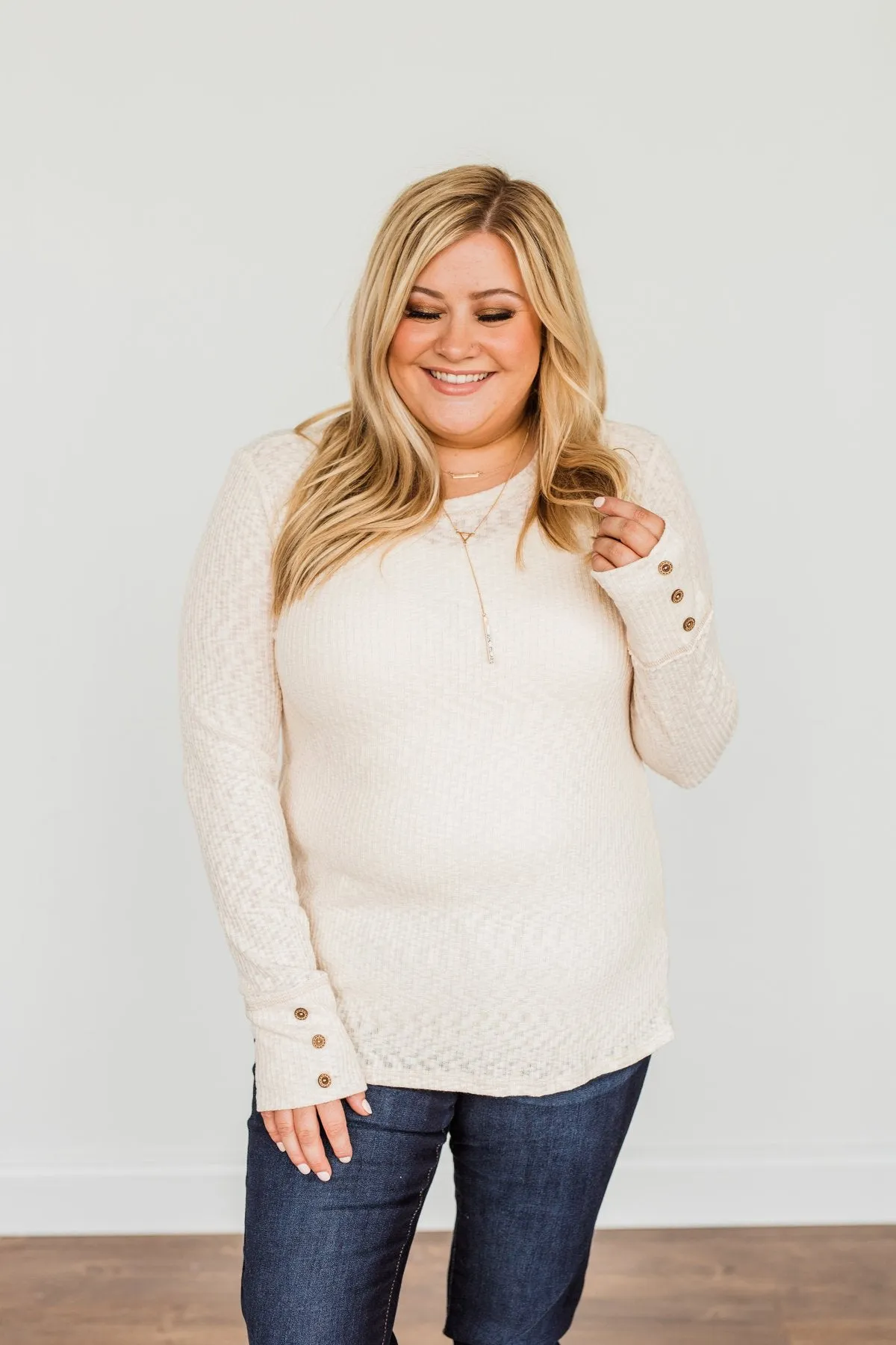 Better Than Ever Long Sleeve Knit Top- Cream