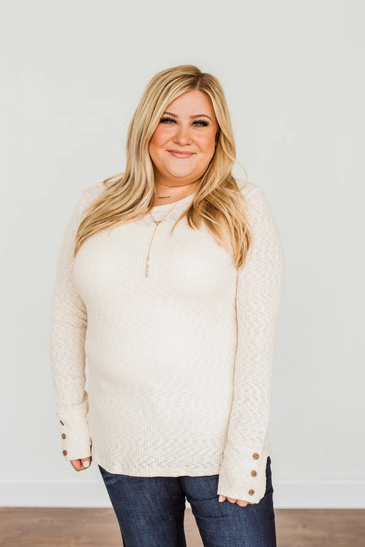 Better Than Ever Long Sleeve Knit Top- Cream