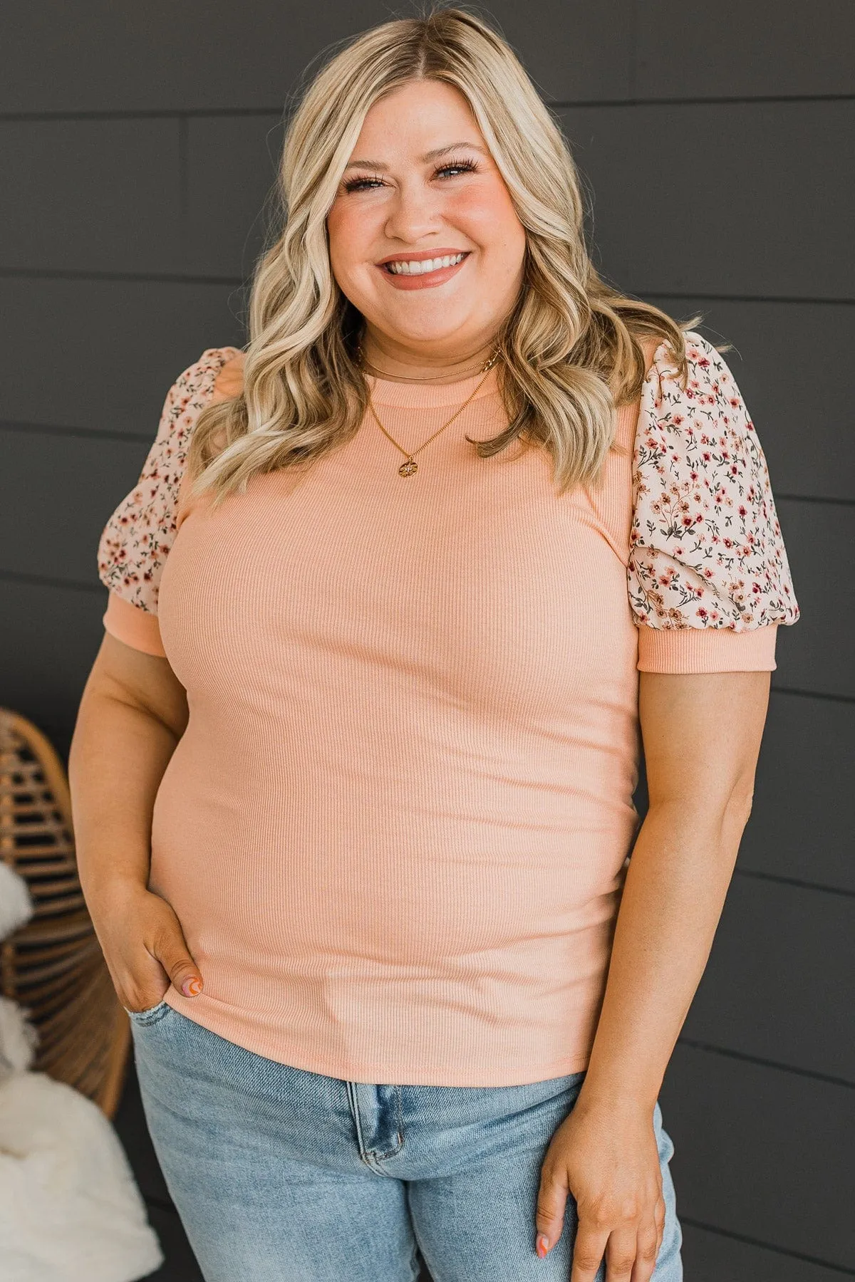 Better Than That Knit Top- Peach