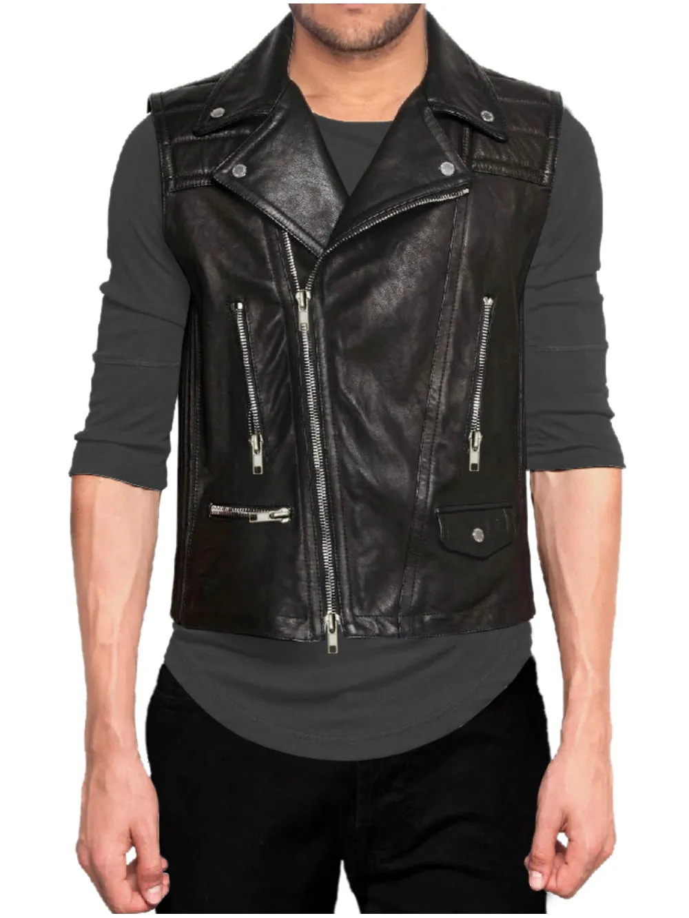 Biker's Elan Genuine Leather Vest for Men
