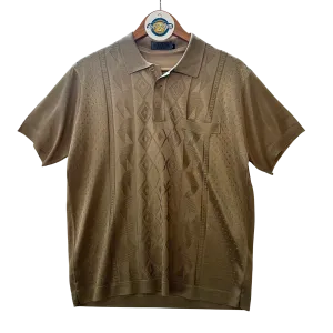 BINN AIJA Sheer Beige Polo Pocket Tee