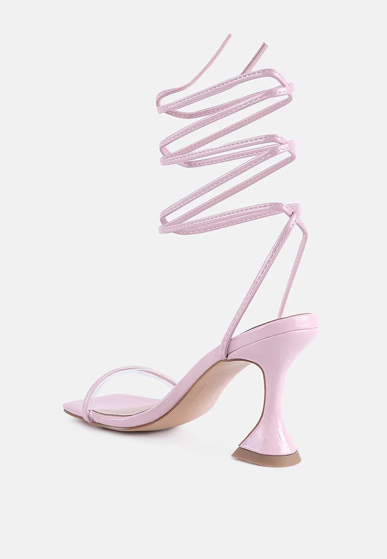Biten Berry Spool Heel Lace Up Sandals By Ruw