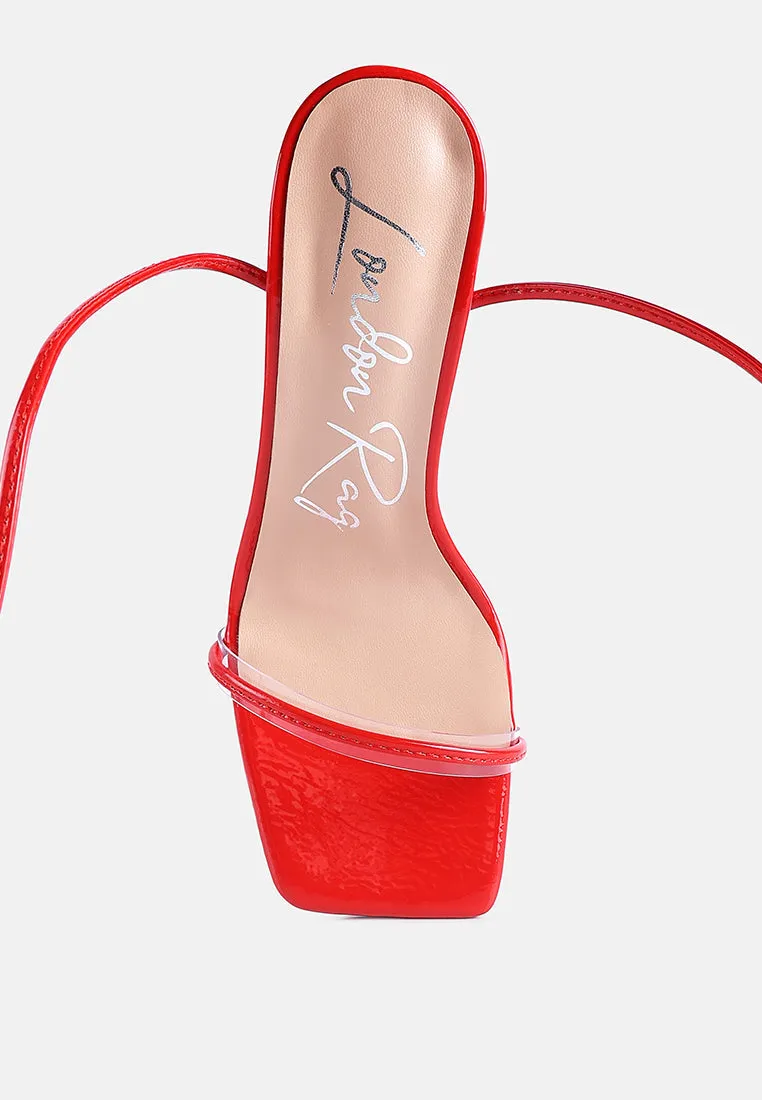 Biten Berry Spool Heel Lace Up Sandals By Ruw