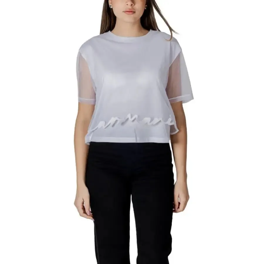 Black T Shirt with Sheer Sleeves