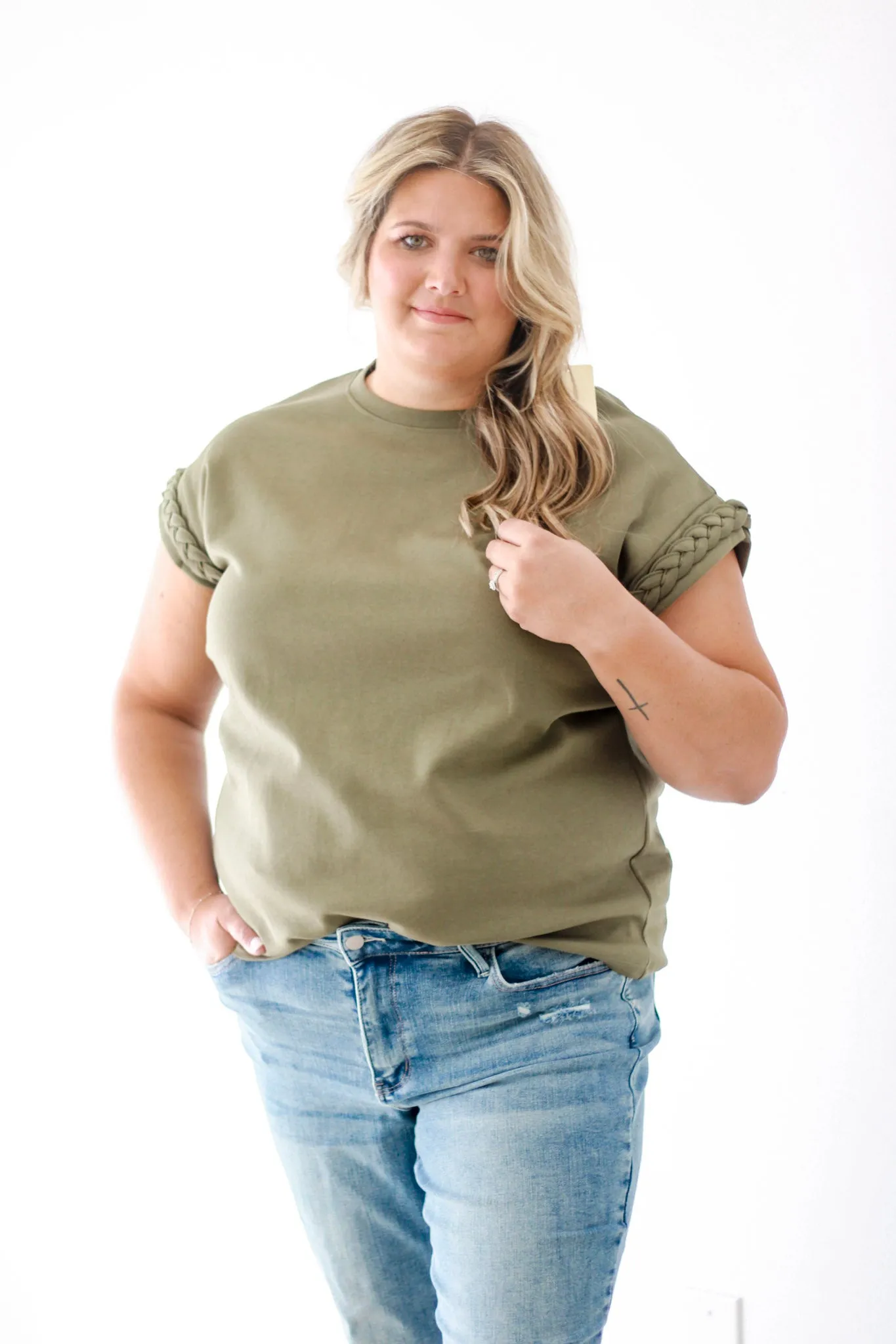 Braided Beauty Blouse in Olive