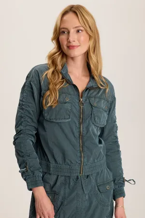 Burris Ruched Athletic Bomber Jacket