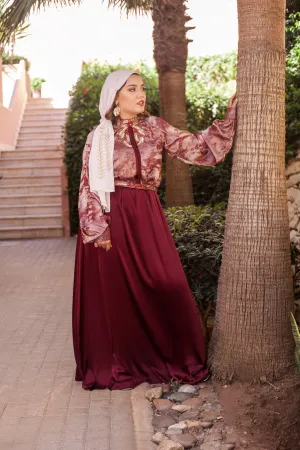 Caftan dress-deep red