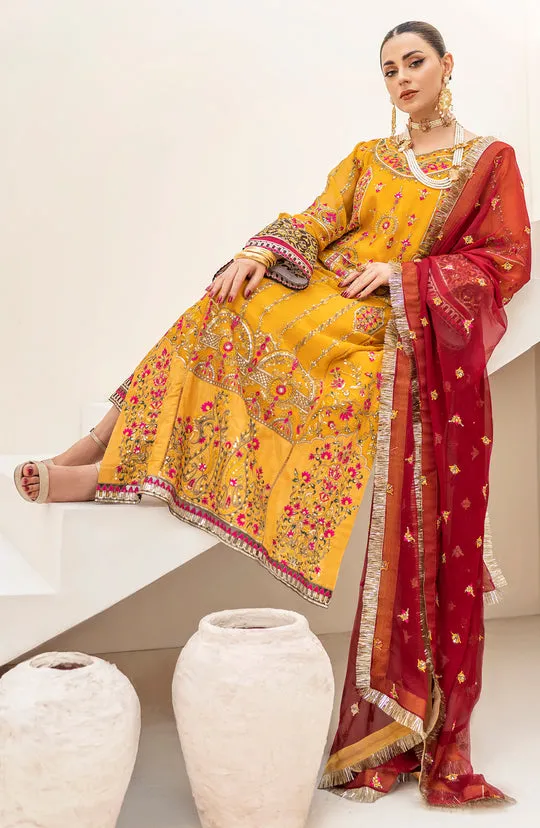 Candi Yellow Heavily Embellished Pakistani Kameez Wedding Dress