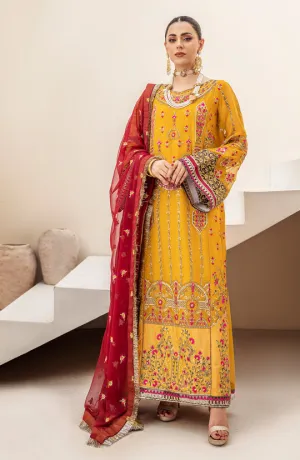 Candi Yellow Heavily Embellished Pakistani Kameez Wedding Dress