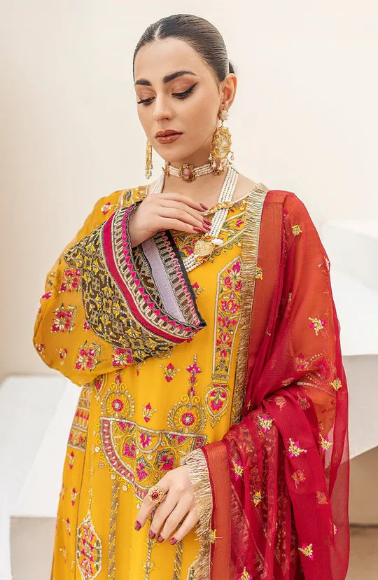 Candi Yellow Heavily Embellished Pakistani Kameez Wedding Dress